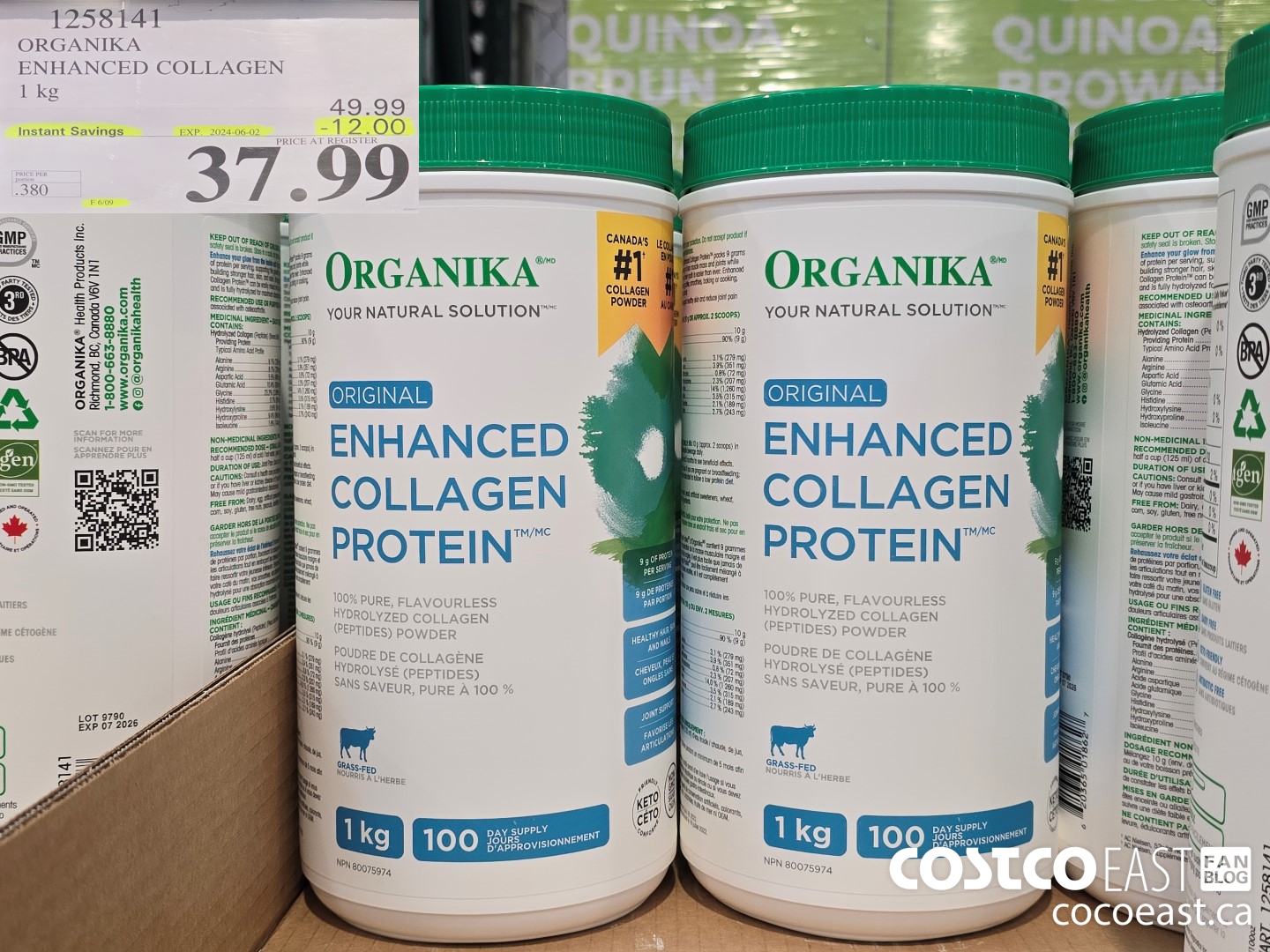 1258141 ORGANIKA ENHANCED COLLAGEN 1KG ($12.00 INSTANT SAVINGS EXPIRES ON 2024-06-02) $37.99