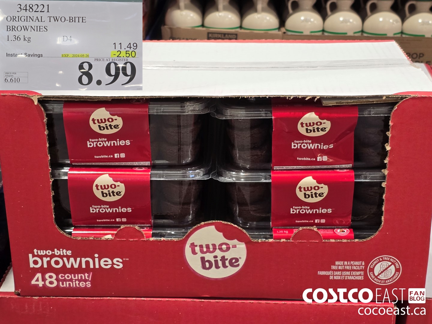 348221 ORIGINAL TWO-BITE BROWNIES 1.36 kg ($2.50 INSTANT SAVINGS EXPIRES ON 2024-05-26) $8.99
