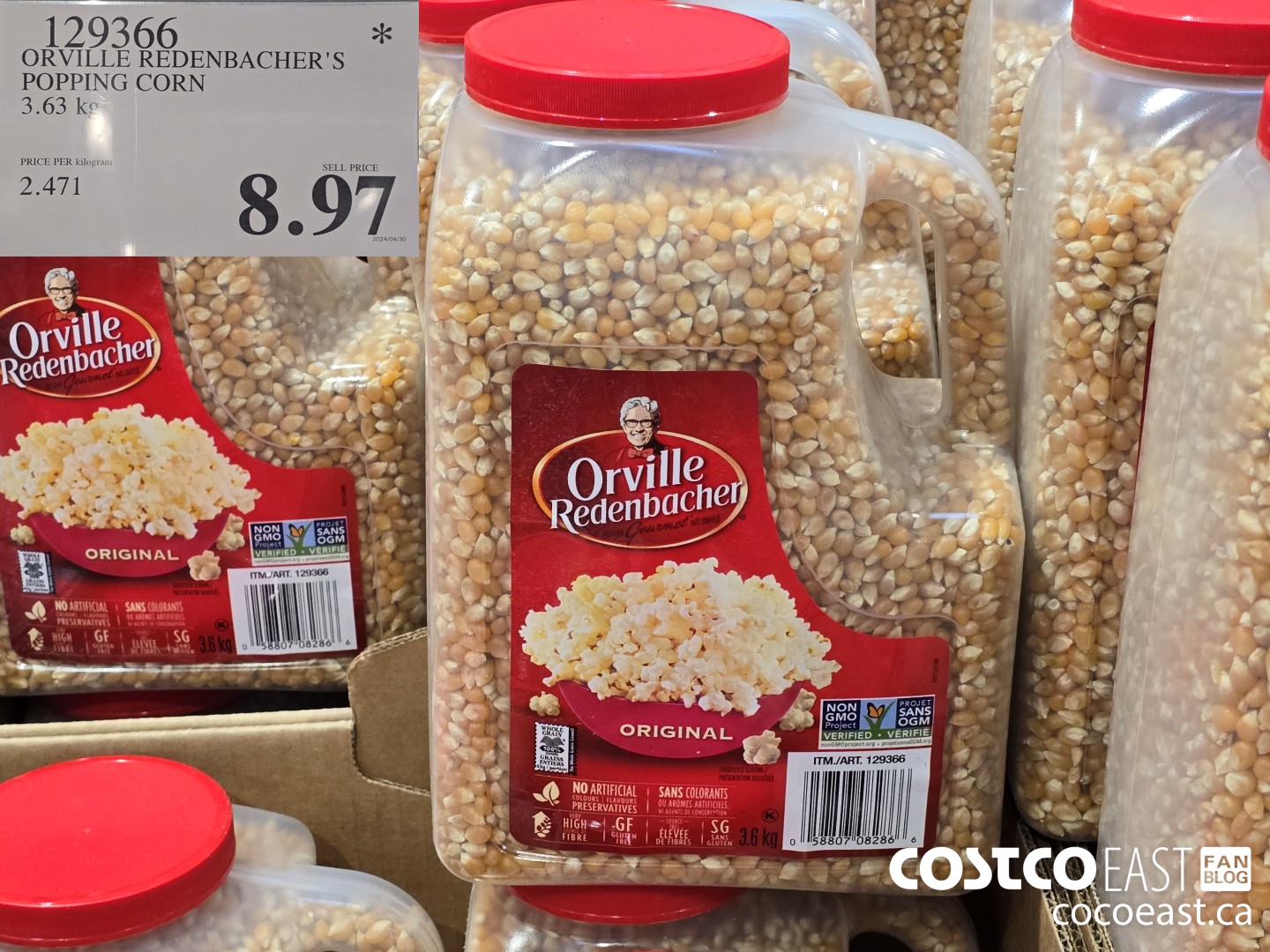 129366 ORVILLE REDENBACHER'S POPPING CORN 3.63 kg $8.97