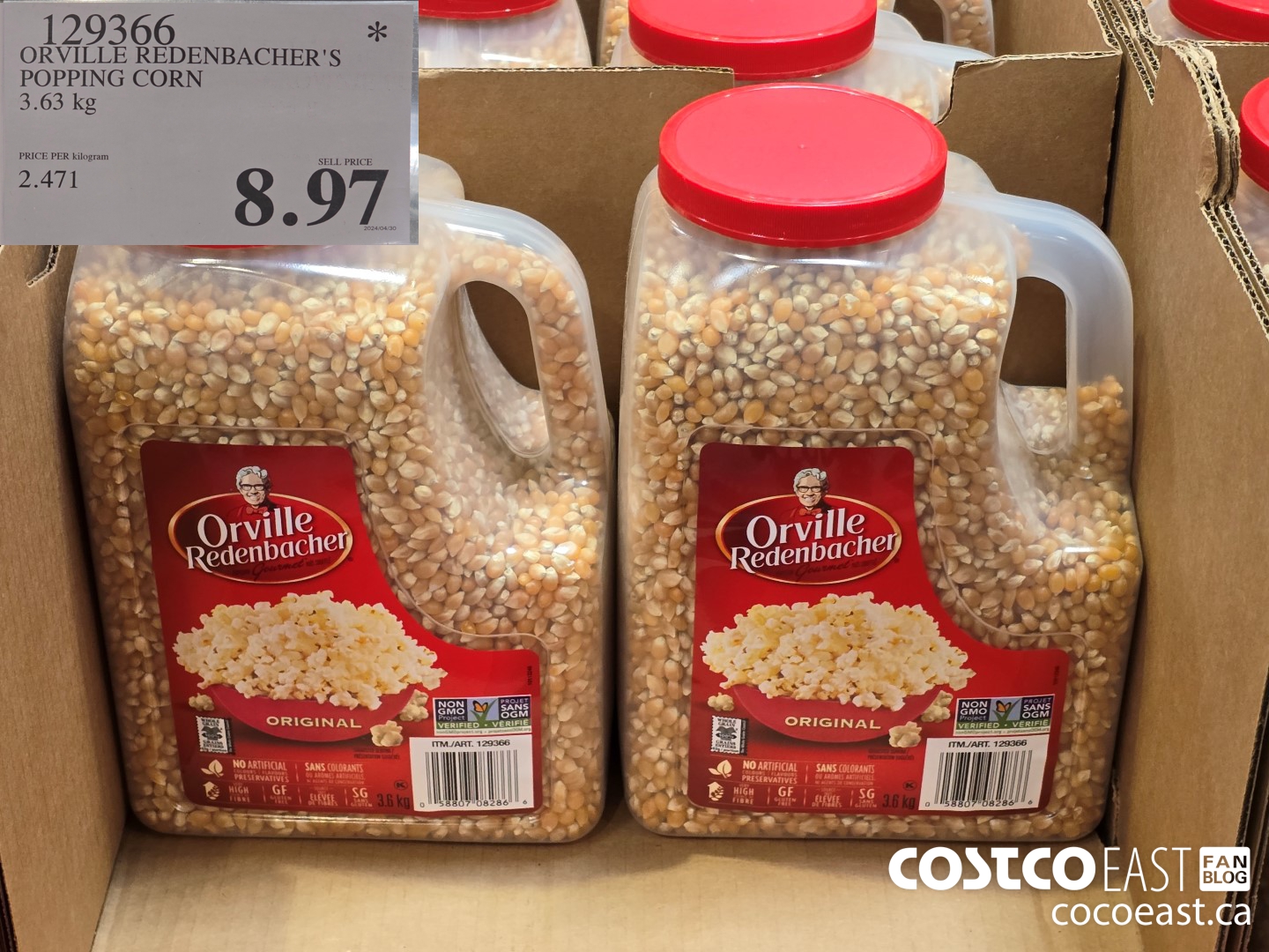 129366 ORVILLE REDENBACHER'S POPPING CORN 3.63 kg $8.97