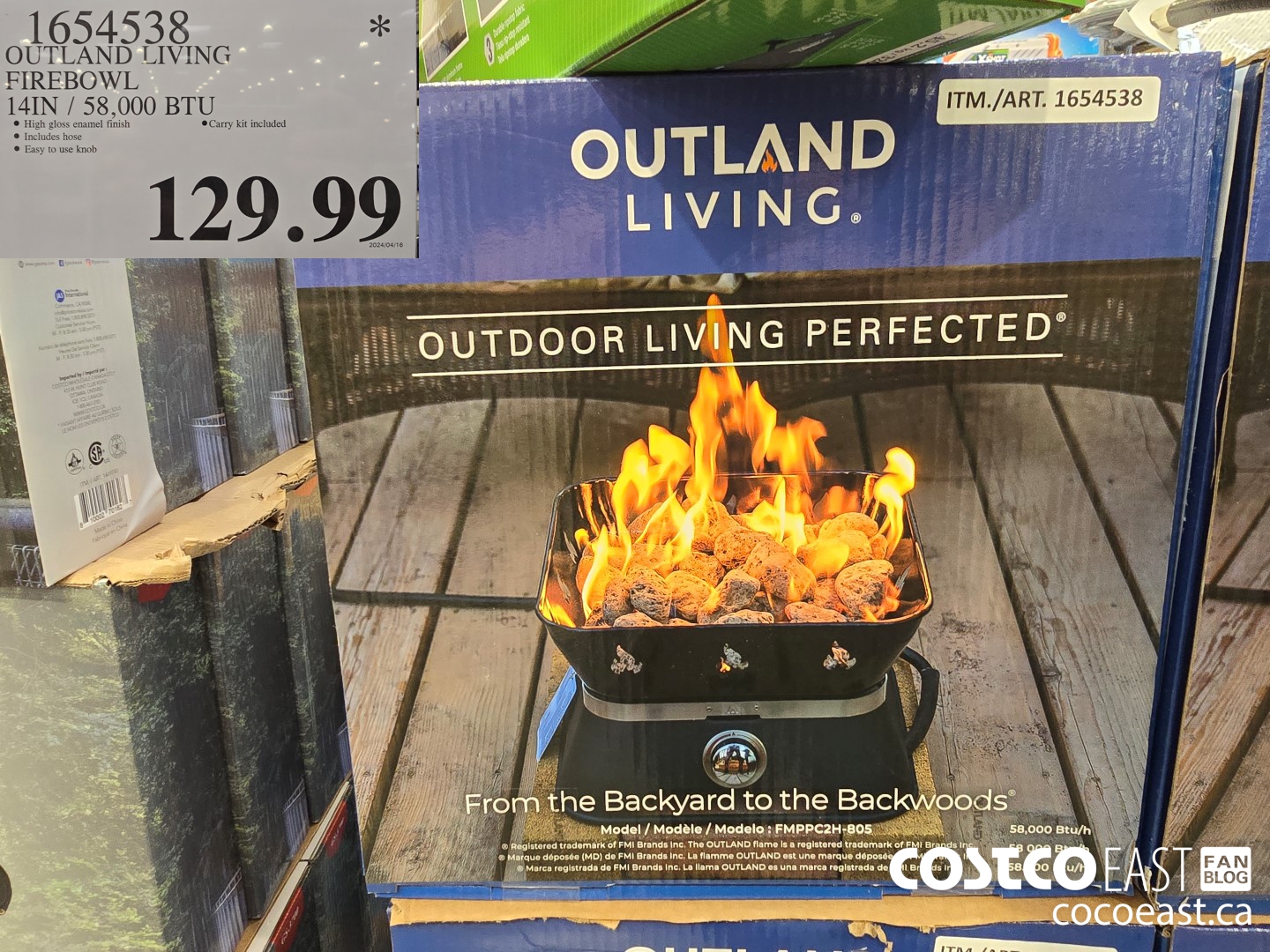 1654538 OUTLAND LIVING FIREBOWL 14IN / 58,000 BTU $129.99