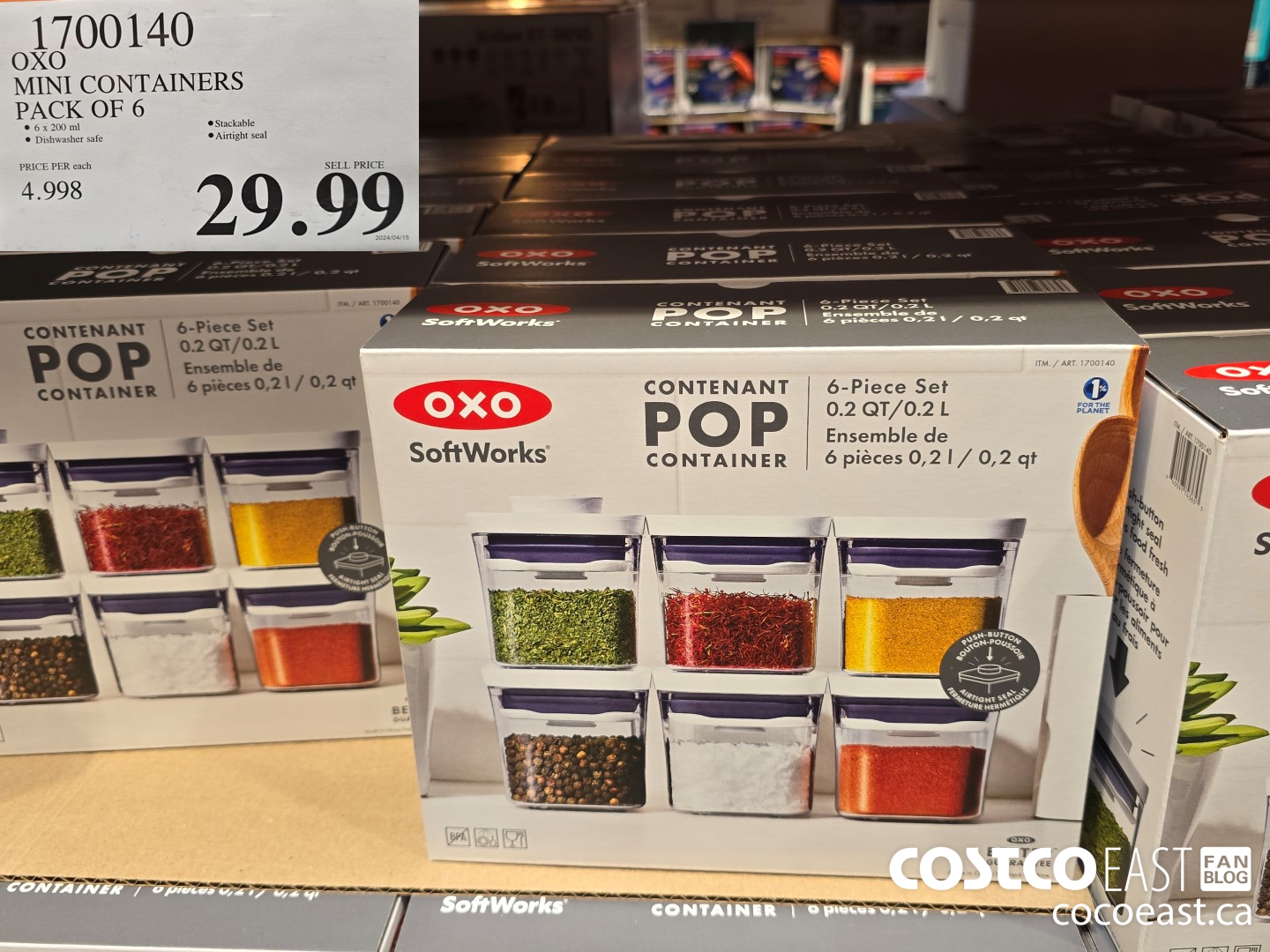 1700140 OXO MINI CONTAINERS PACK OF 6 $29.99