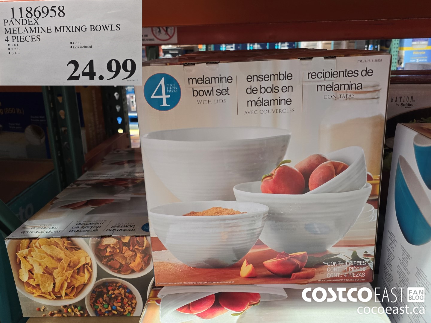 1186958 PANDEX MELAMINE MIXING BOWLS 4 PIECES $24.99