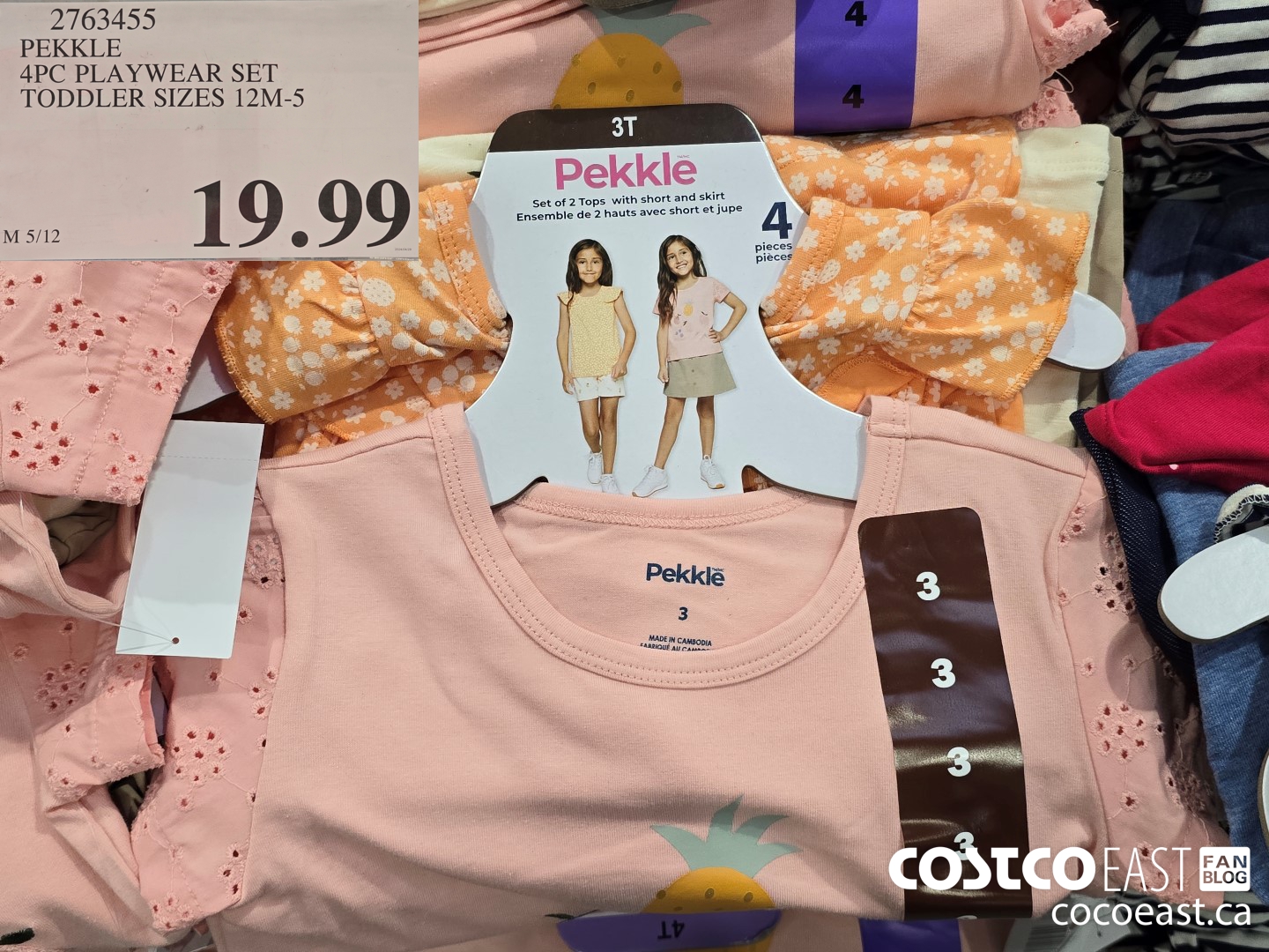 2763455 PEKKLE 4PC PLAYWEAR SET TODDLER SIZES 12M-5 $19.99