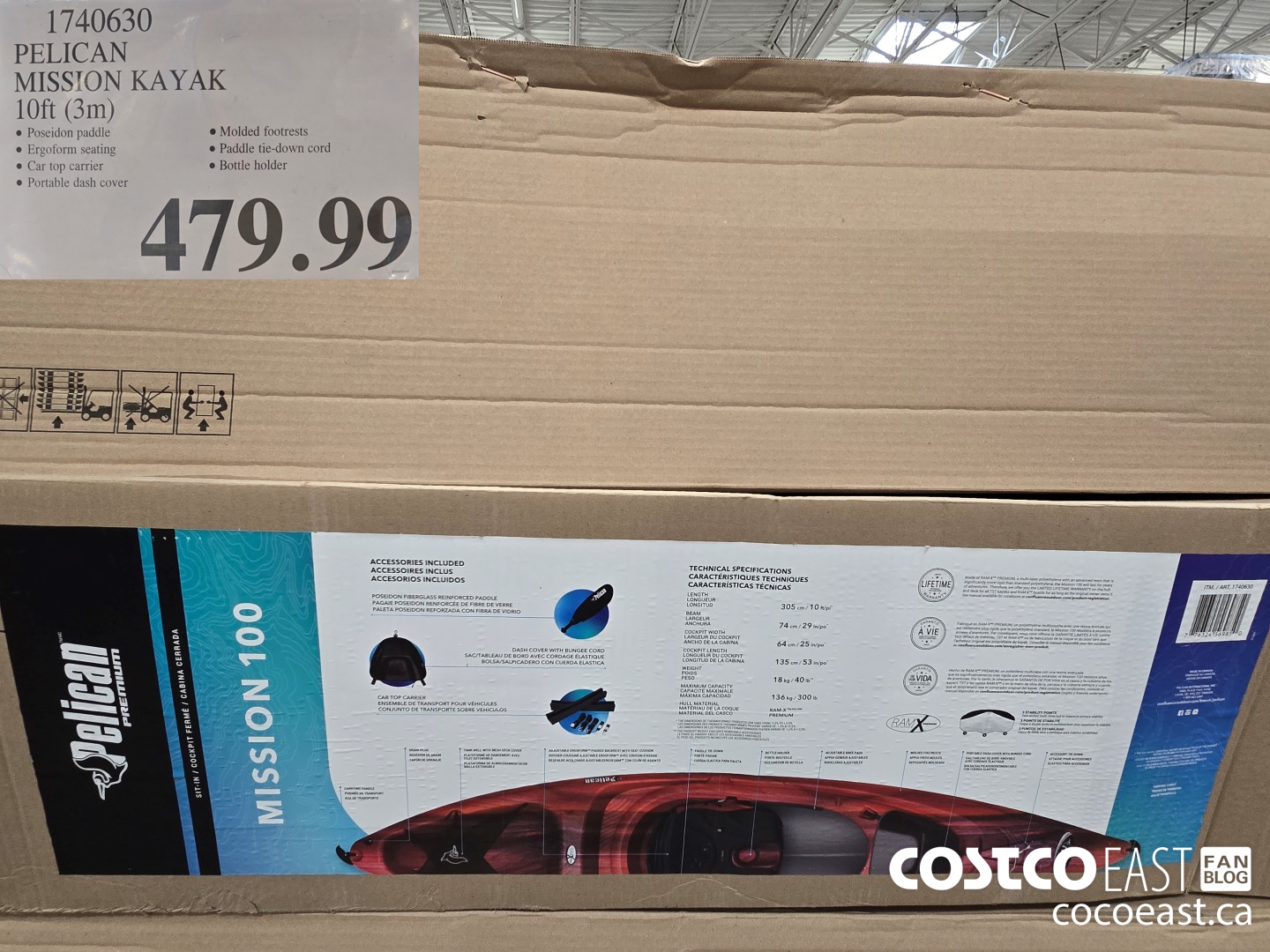 1740630 PELICAN MISSION KAYAK 10ft (3m) $479.99