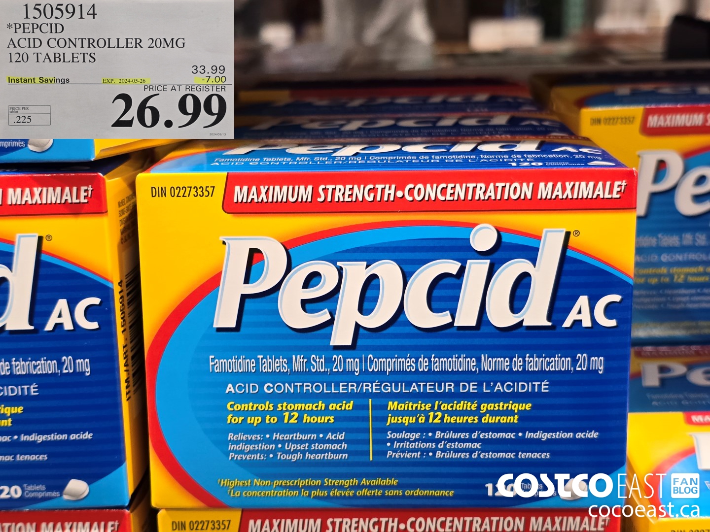 1505914 PEPCID ACID CONTROLLER 20MG 120 TABLETS ($7.00 INSTANT SAVINGS EXPIRES ON 2024-05-26) $26.99