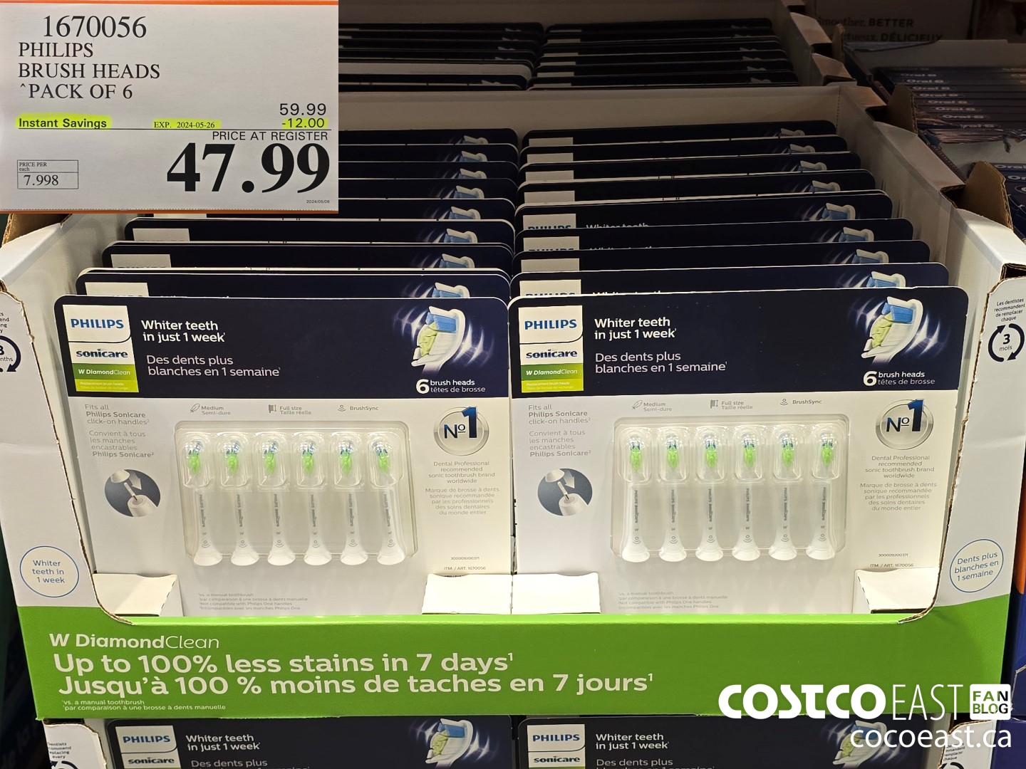 1670056 PHILIPS BRUSH HEADS PACK OF 6 ($12.00 INSTANT SAVINGS EXPIRES ON 2024-05-26) $47.99