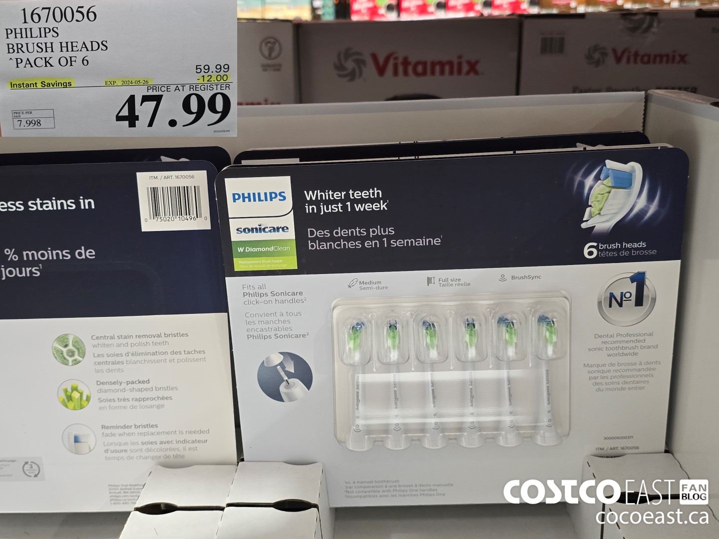 1670056 PHILIPS BRUSH HEADS PACK OF 6 ($12.00 INSTANT SAVINGS EXPIRES ON 2024-05-26) $47.99