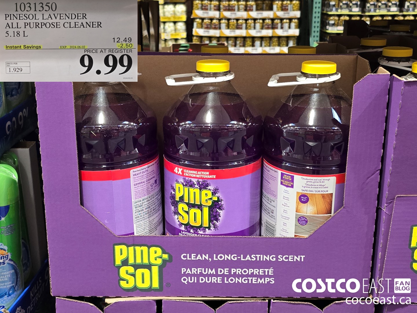 1031350 PINESOL LAVeNDER ALL PURPOSE CLEANER 5.18 L ($2.50 INSTANT SAVINGS EXPIRES ON 2024-06-02) $9.99