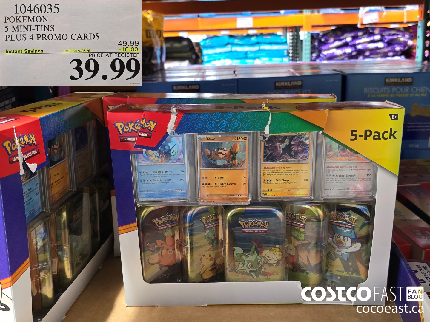 1046035 POKEMON 5 MINI-TINS PLUS 4 PROMO CARDS ($10.00 INSTANT SAVINGS EXPIRES ON 2024-05-26) $39.99