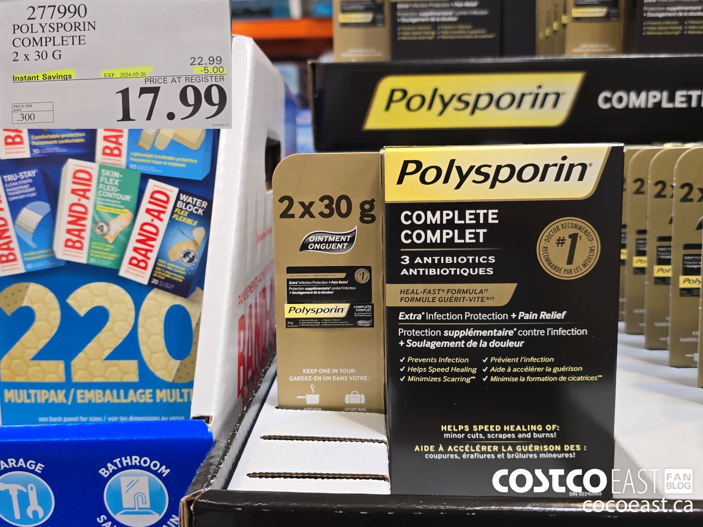 277990 POLYSPORIN COMPLETE 2 X 30 G ($5.00 INSTANT SAVINGS EXPIRES ON 2024-05-26) $17.99