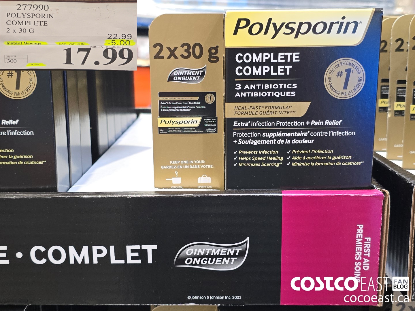 277990 POLYSPORIN COMPLETE 2 X 30 G ($5.00 INSTANT SAVINGS EXPIRES ON 2024-06-02) $17.99