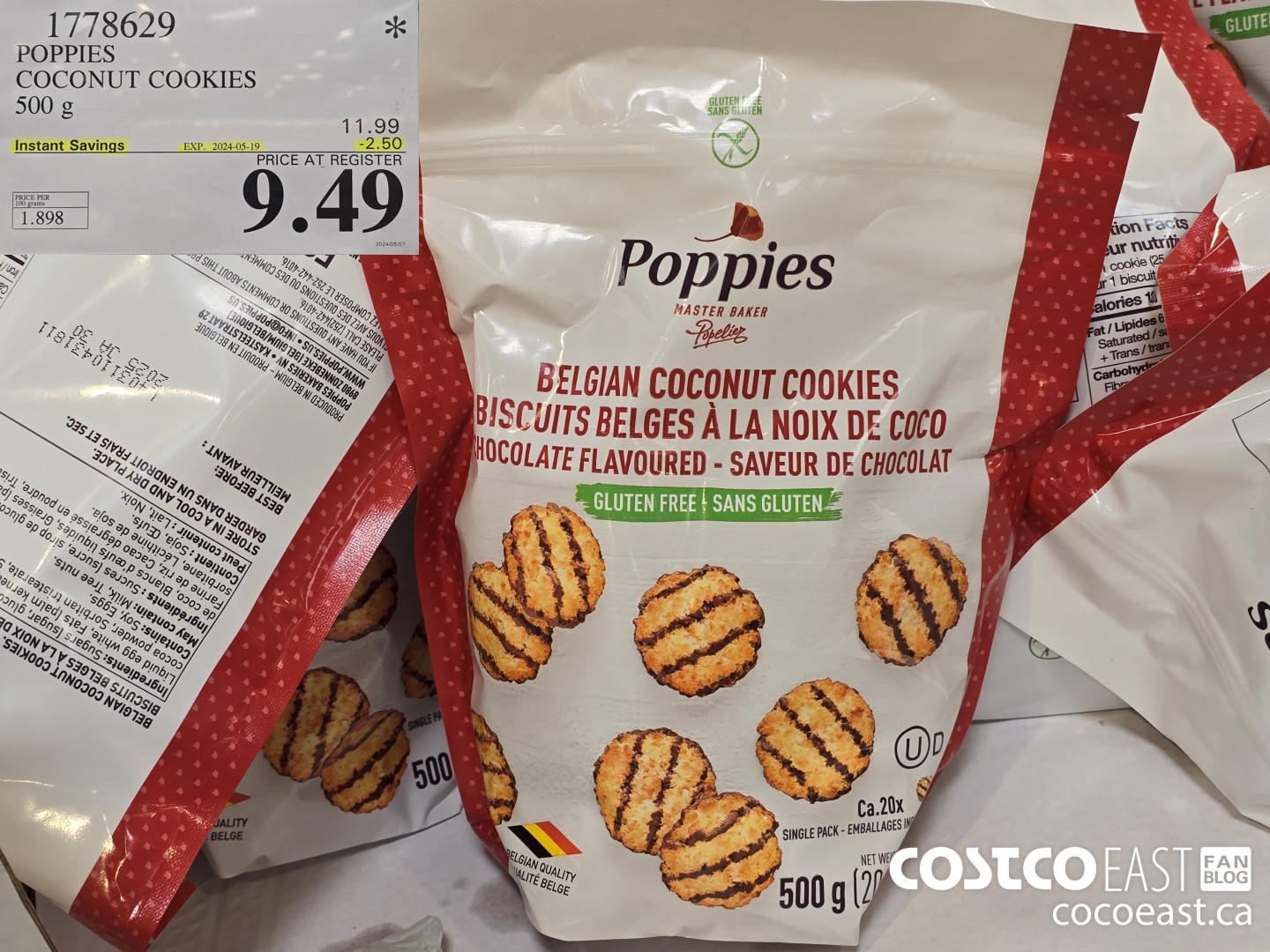 1778629 POPPIES COCONUT COOKIES 500 g ($2.50 INSTANT SAVINGS EXPIRES ON 2024-05-19) $9.49