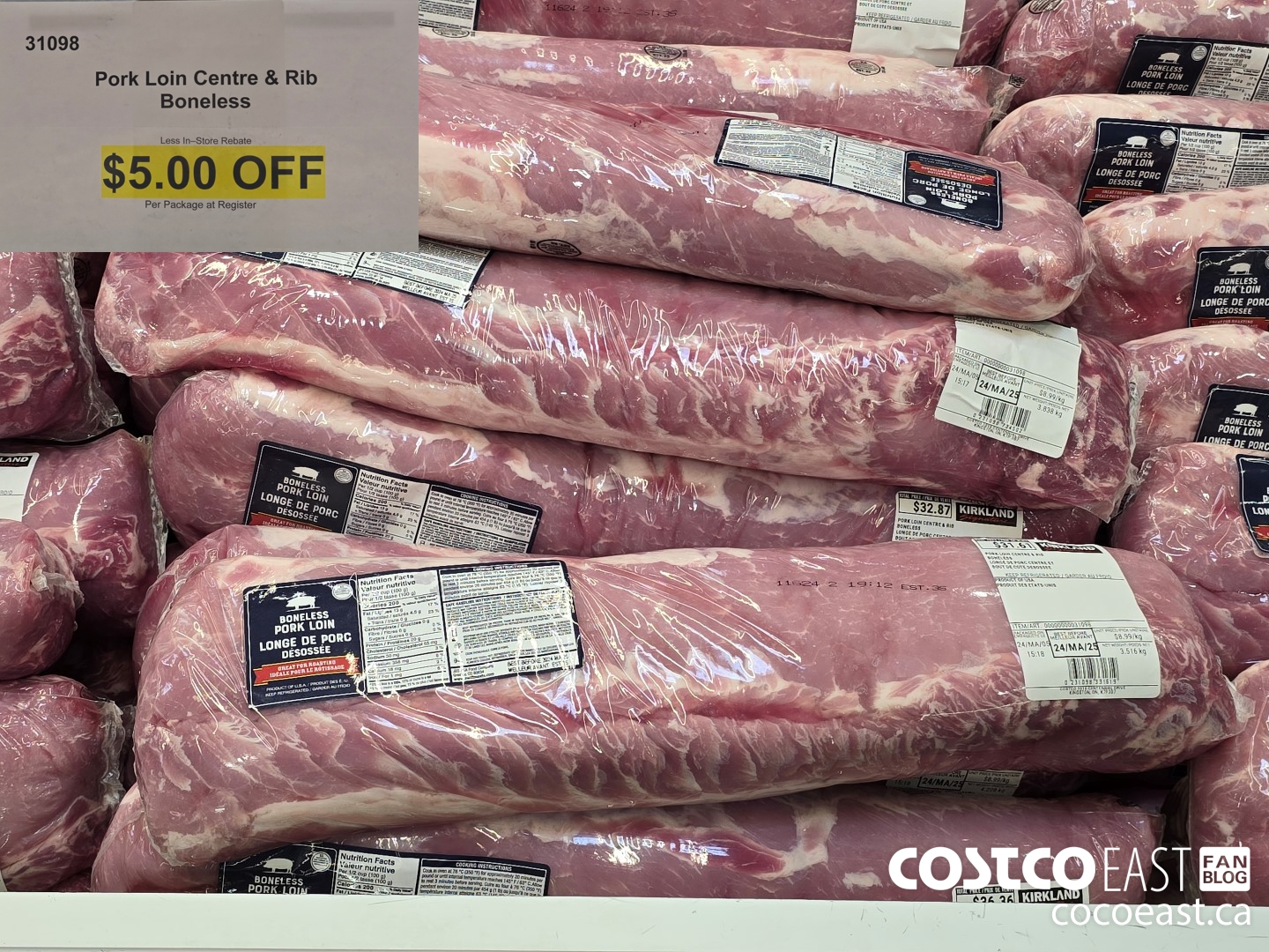 31098 PORK LOIN CENTRE & RIB BONELESS ($5.00 INSTANT SAVINGS)