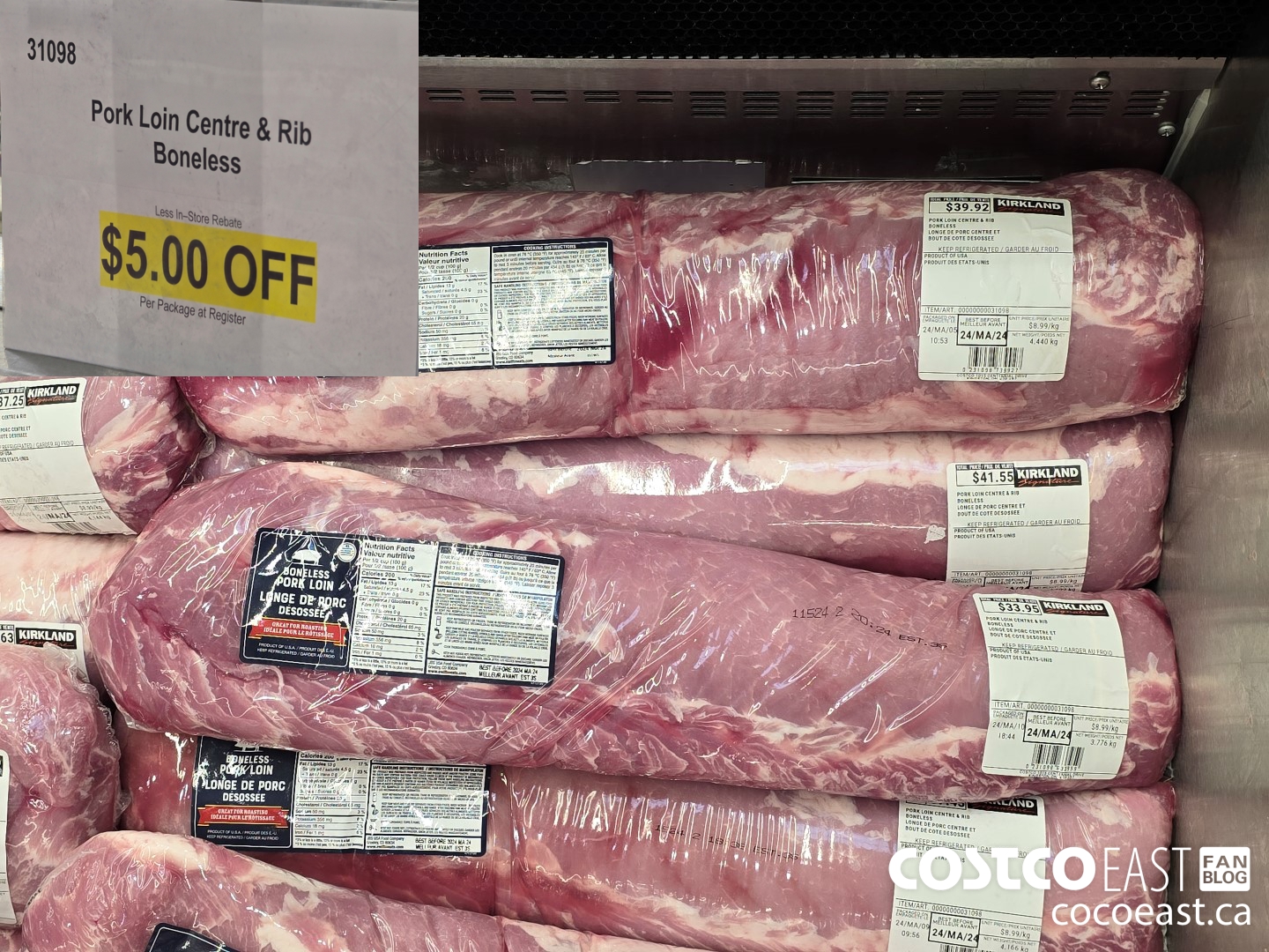 31098 PORK LOIN CENTRE & RIB BONELESS ($5.00 INSTANT SAVINGS)