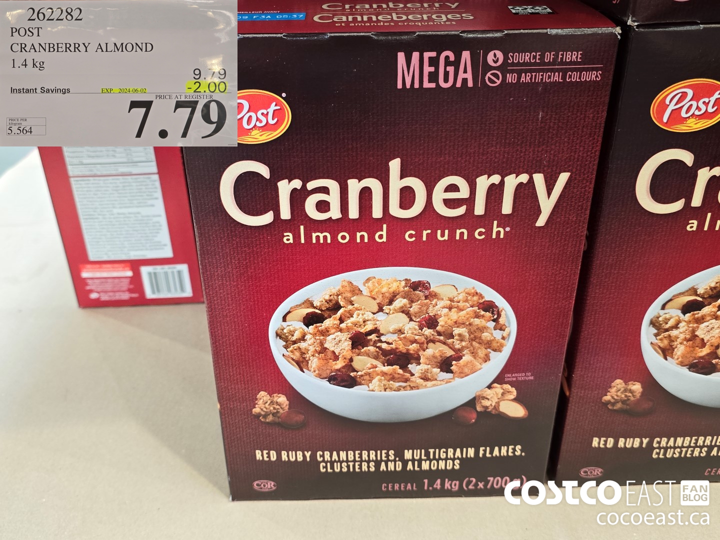 262282 POST CRANBERRY ALMOND 1.4 KG ($2.00 INSTANT SAVINGS EXPIRES ON 2024-06-02) $7.79