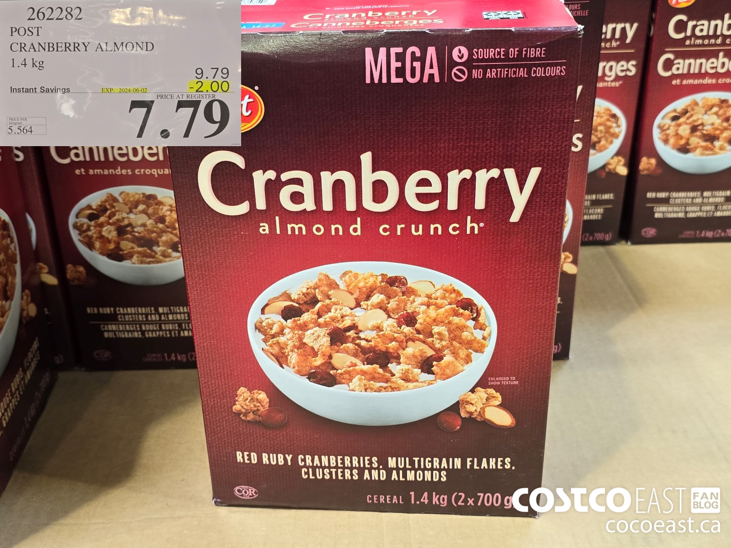 262282 POST CRANBERRY ALMOND 1.4 KG ($2.00 INSTANT SAVINGS EXPIRES ON 2024-06-02) $7.79