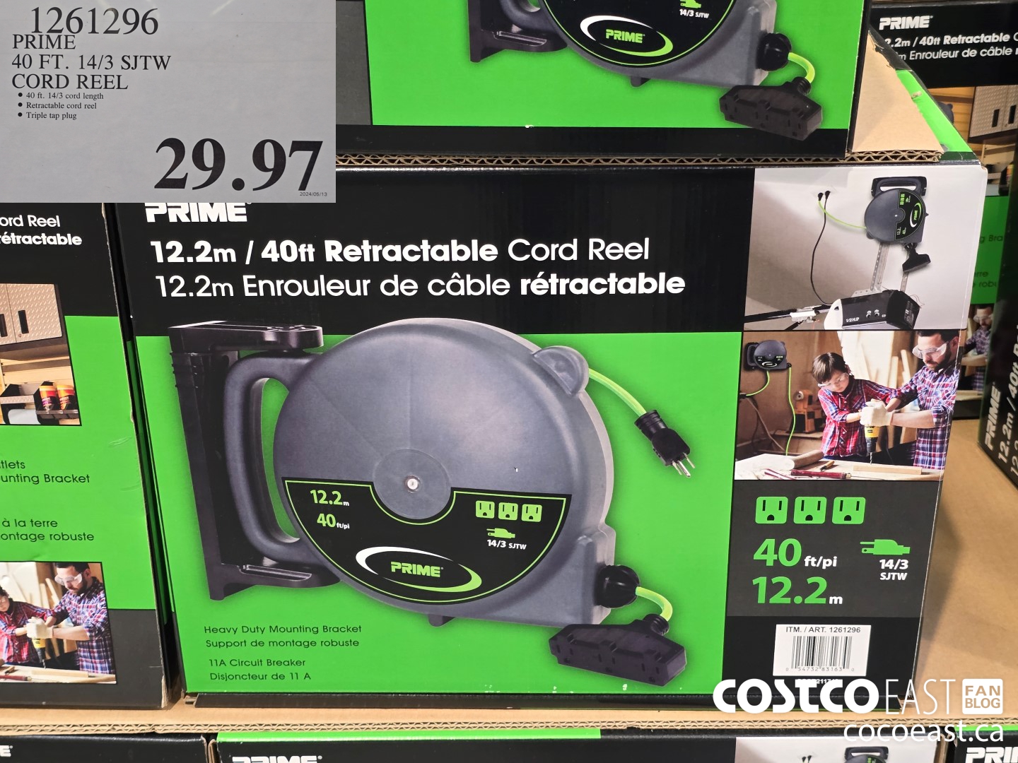 1261296 PRIME 40 FT. 14/3 SJTW CORD REEL $29.97