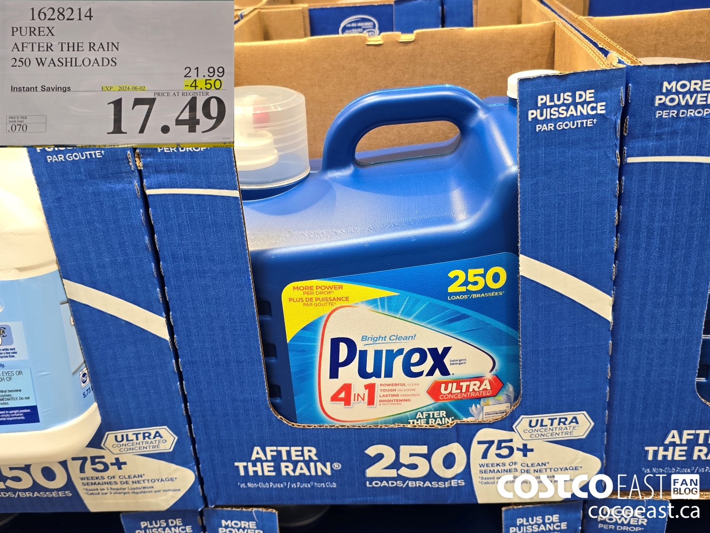 1628214 PUREX AFTER THE RAIN 250 washloads ($4.50 INSTANT SAVINGS EXPIRES ON 2024-06-02) $17.49