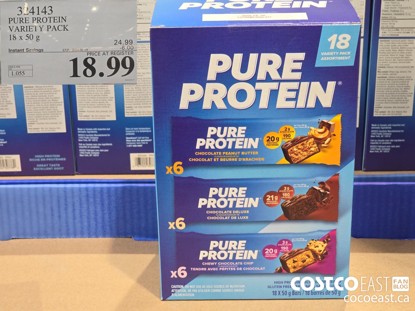 324143 PURE PROTEIN VARIETY PACK 18 x 50 g ($6.00 INSTANT SAVINGS EXPIRES ON 2024-06-09) $18.99