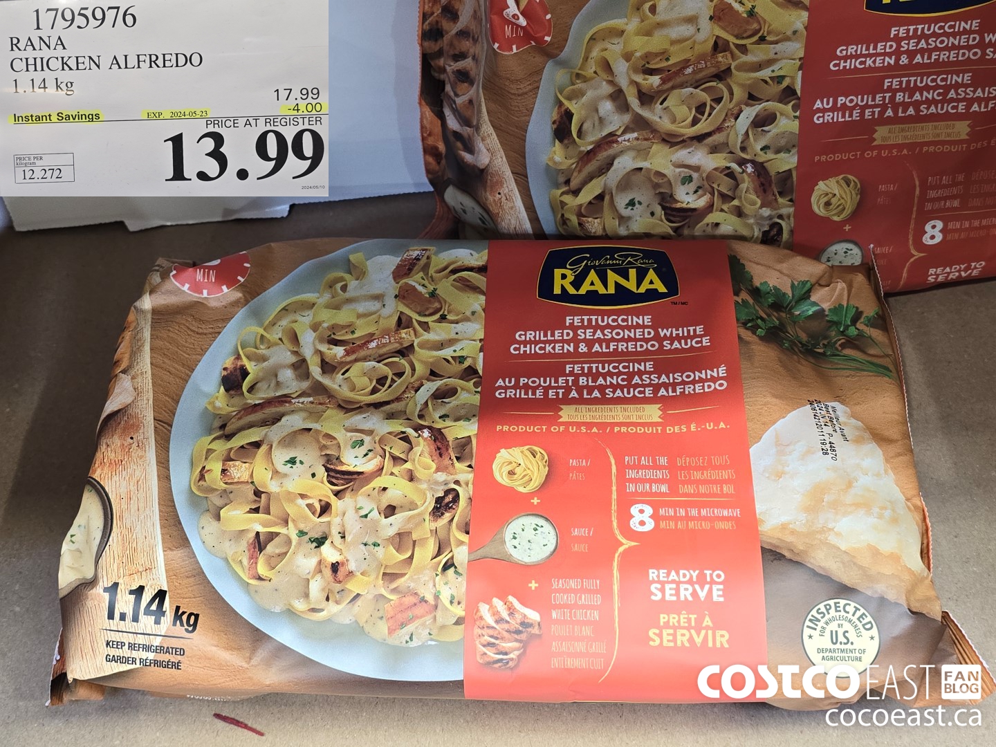 1795976 RANA CHICKEN ALFREDO 1.14 KG ($4.00 INSTANT SAVINGS EXPIRES ON 2024-05-19) $13.99