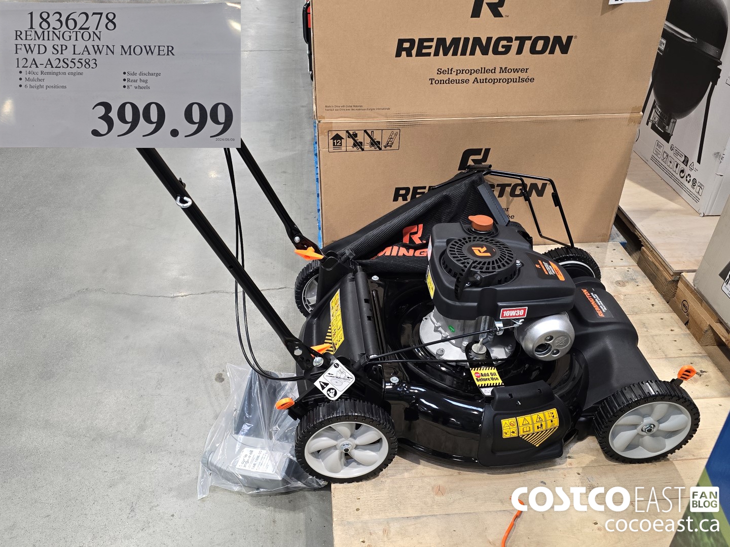 1836278 REMINGTON FWD SP LAWN MOWER 12A- A2S5583 $399.99