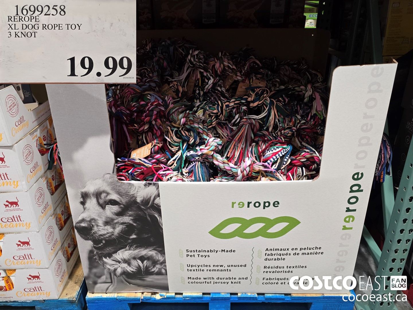 1699258 REROPE XL DOG ROPE TOY 3 KNOT $19.99