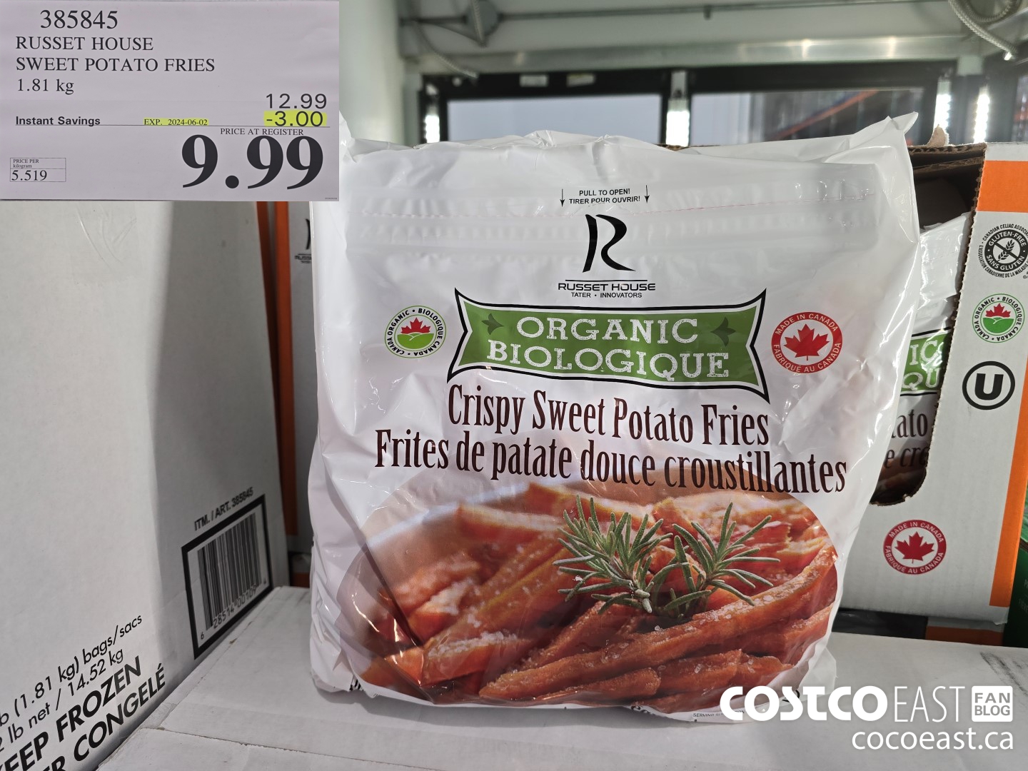 385845 RUSSET HOUSE SWEET POTATO FRIES 1.81 KG ($3.00 INSTANT SAVINGS EXPIRES ON 2024-06-02) $9.99