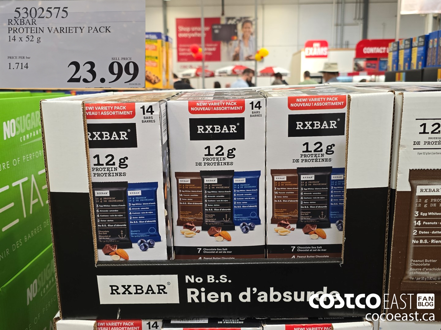 5302575 RXBAR PROTEIN VARIETY PACK 14 x 52 G $23.99