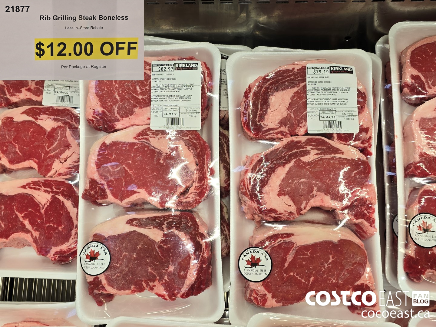 21877 Rib Grilling Steak Boneless ($12.00 INSTANT SAVINGS)