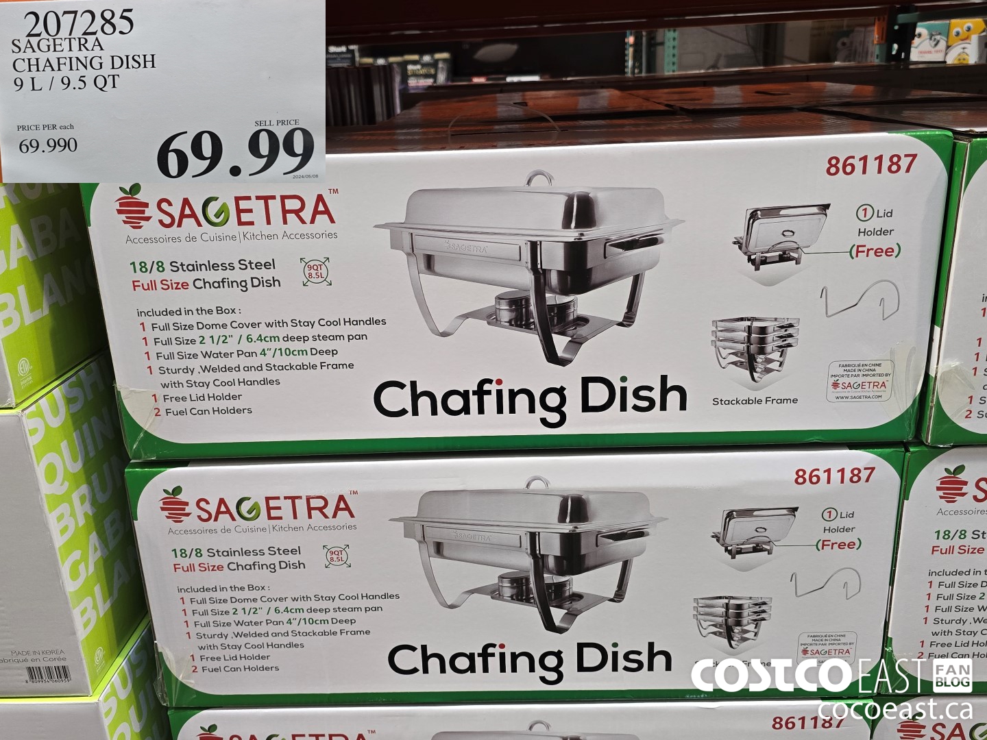 207285 SAGETRA CHAFING DISH 9 L/ 9.5 qt $69.99