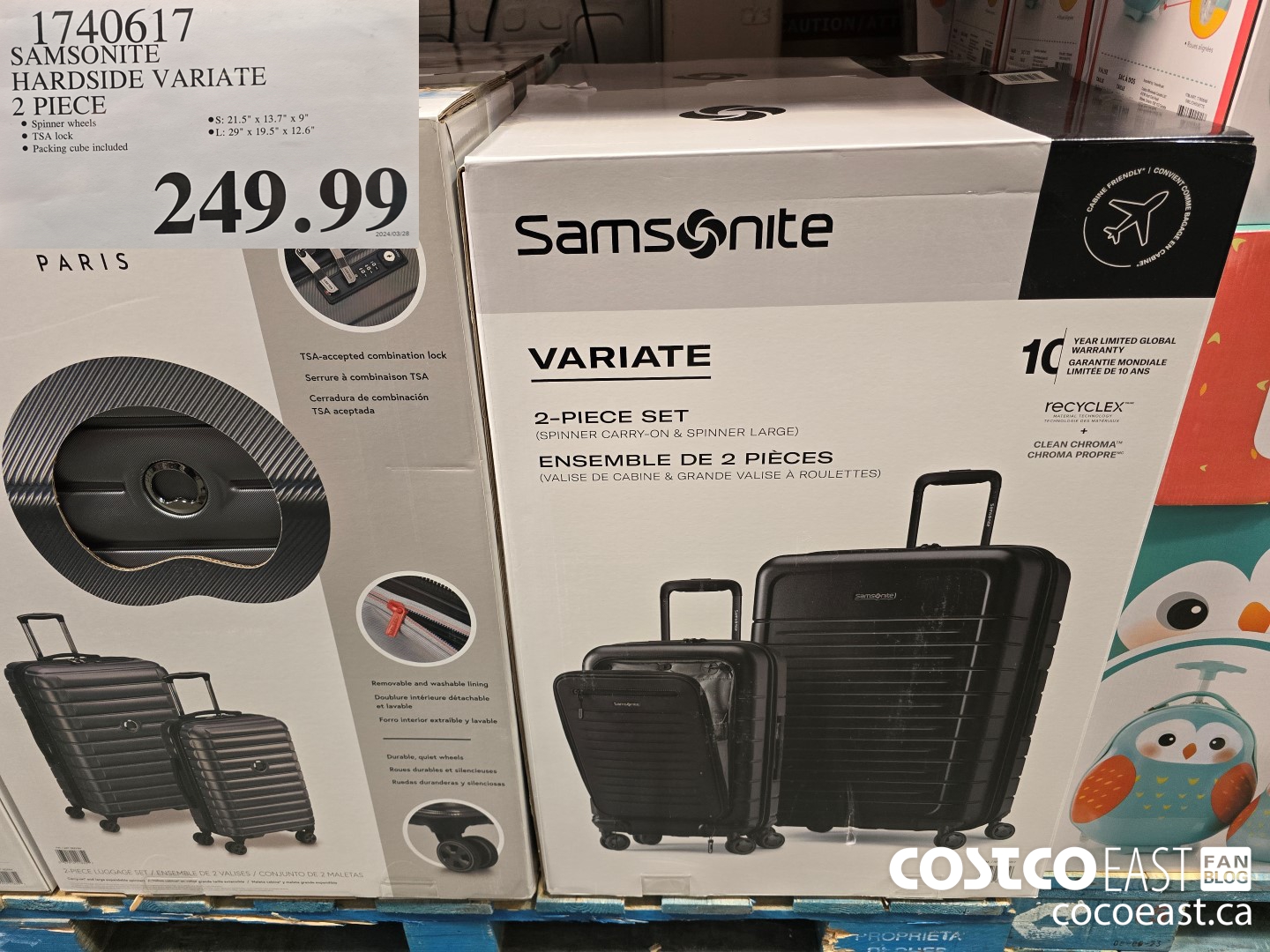 1740617 SAMSONITE HARDSIDE VARIATE 2 PIECE $249.99
