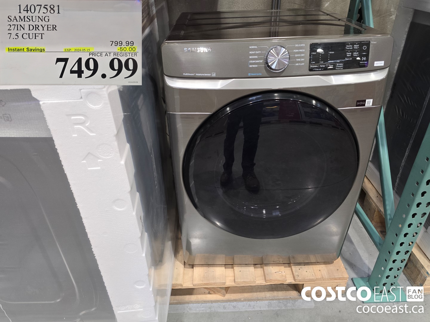 1407581 SAMSUNG 27IN DRYER 7.5 CUFT ($50.00 INSTANT SAVINGS EXPIRES ON 2024-05-15) $749.99