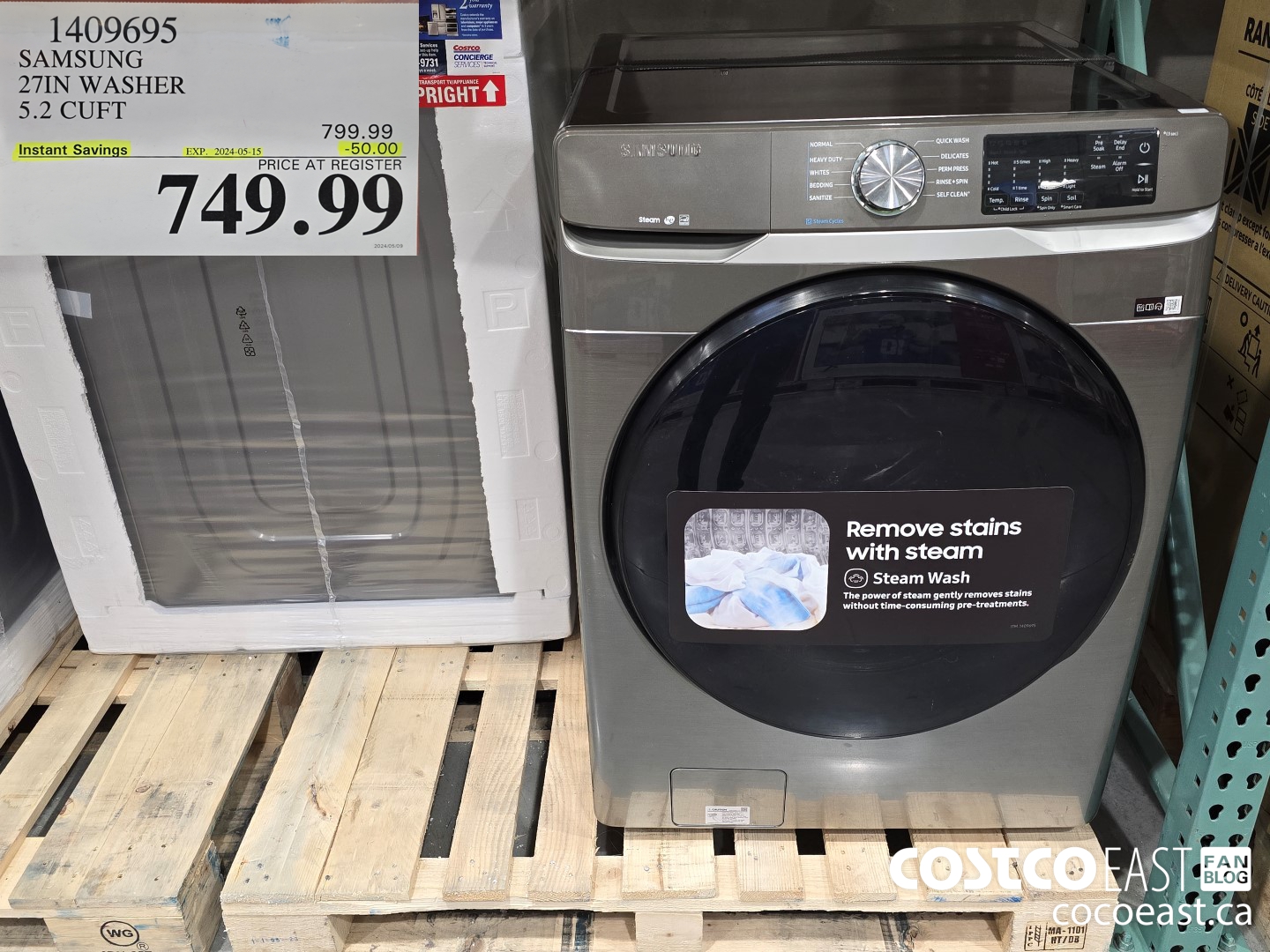 1409695 SAMSUNG 27IN WASHER 5.2 CUFT ($50.00 INSTANT SAVINGS EXPIRES ON 2024-05-15) $749.99