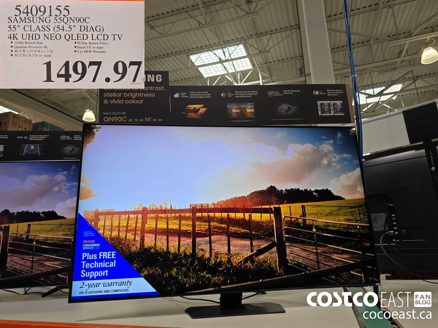 5409155 SAMSUNG 55QN90C 55” CLASS (54.5