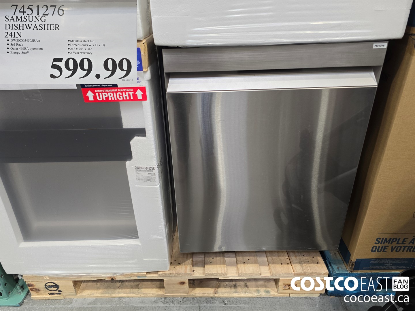 7451276 SAMSUNG DISHWASHER 24IN $599.99