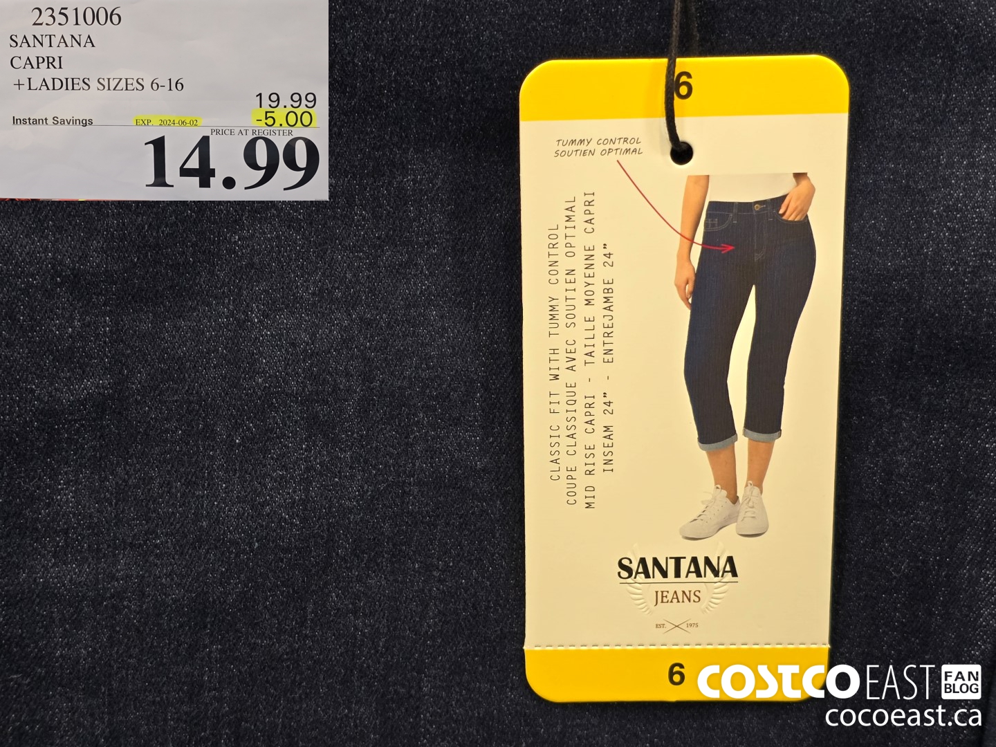 2351006 SANTANA CAPRI + LADIES SIZES 6-16 ($5.00 INSTANT SAVINGS EXPIRES ON 2024-06-02) $14.99