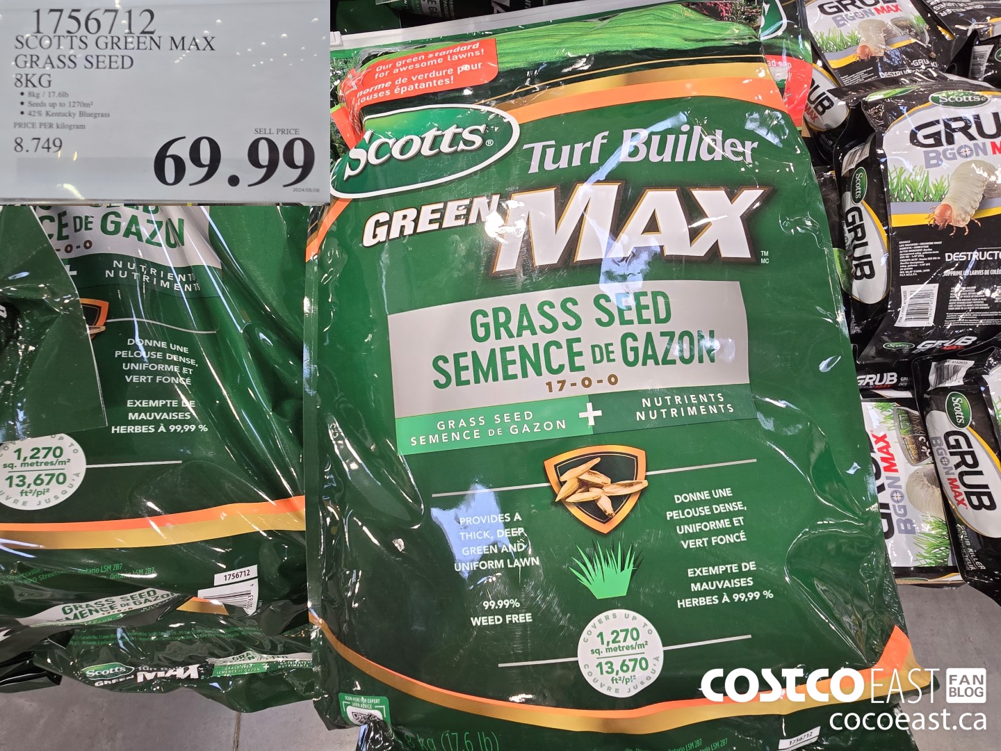 1756712 SCOTTS GREEN MAX GRASS SEED 8KG $69.99