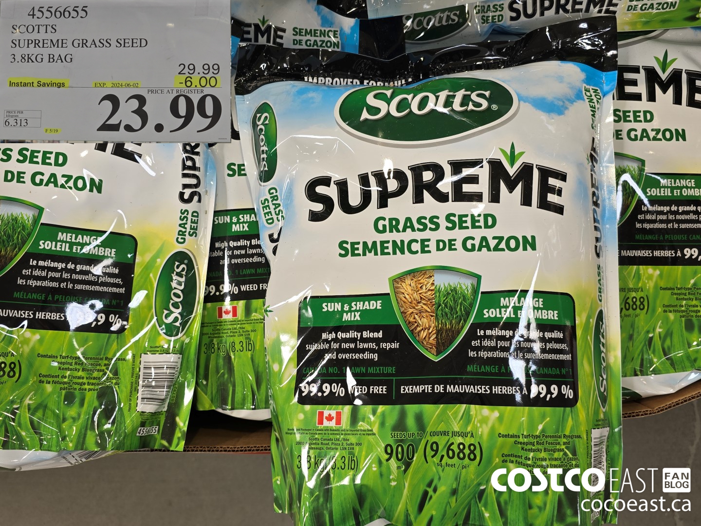 4556655 SCOTTS SUPREME GRASS SEED 3.8KG BAG ($6.00 INSTANT SAVINGS EXPIRES ON 2024-06-02) $23.99