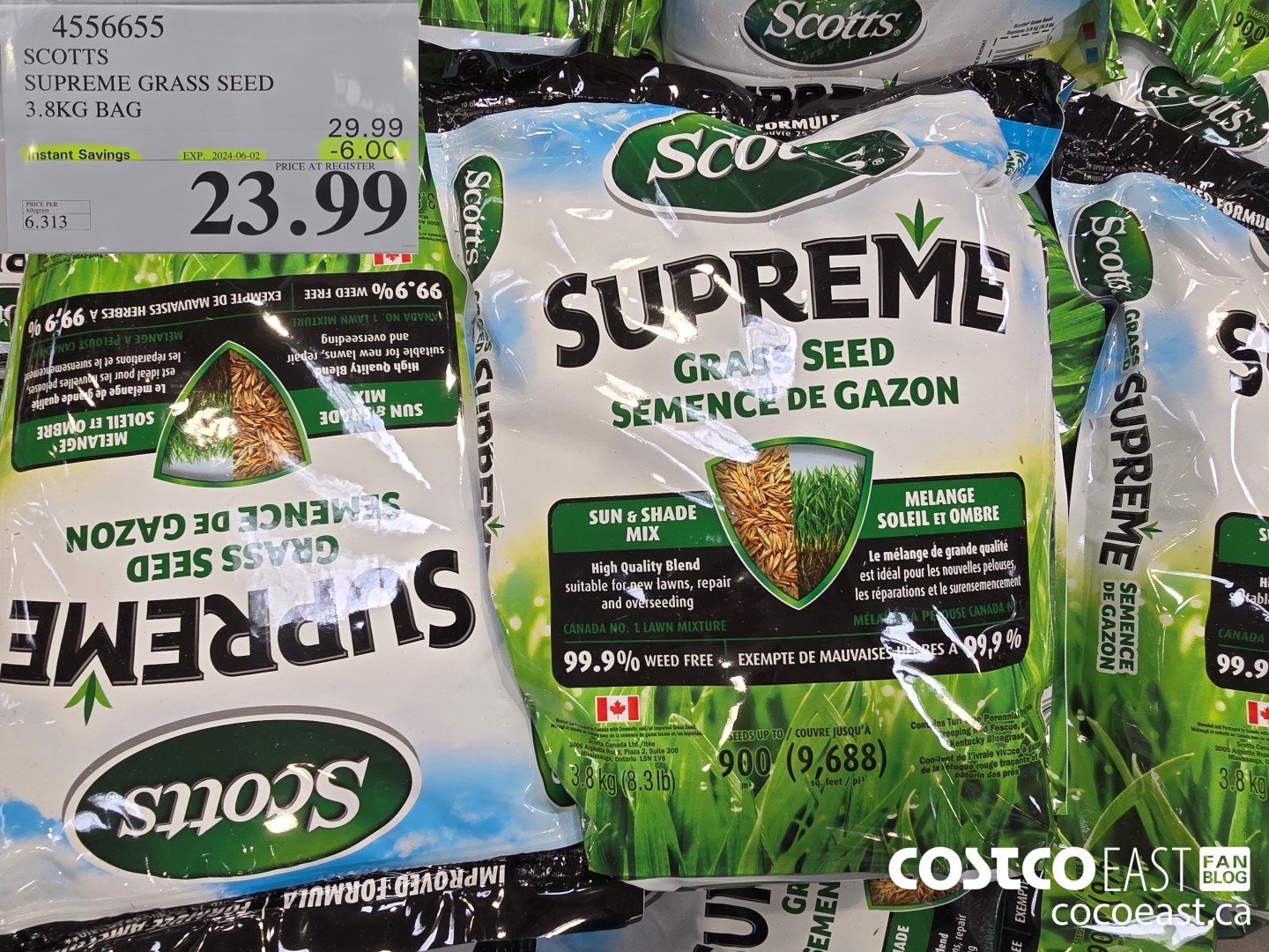 4556655 SCOTTS SUPREME GRASS SEED 3.8KG BAG ($6.00 INSTANT SAVINGS EXPIRES ON 2024-06-02) $23.99