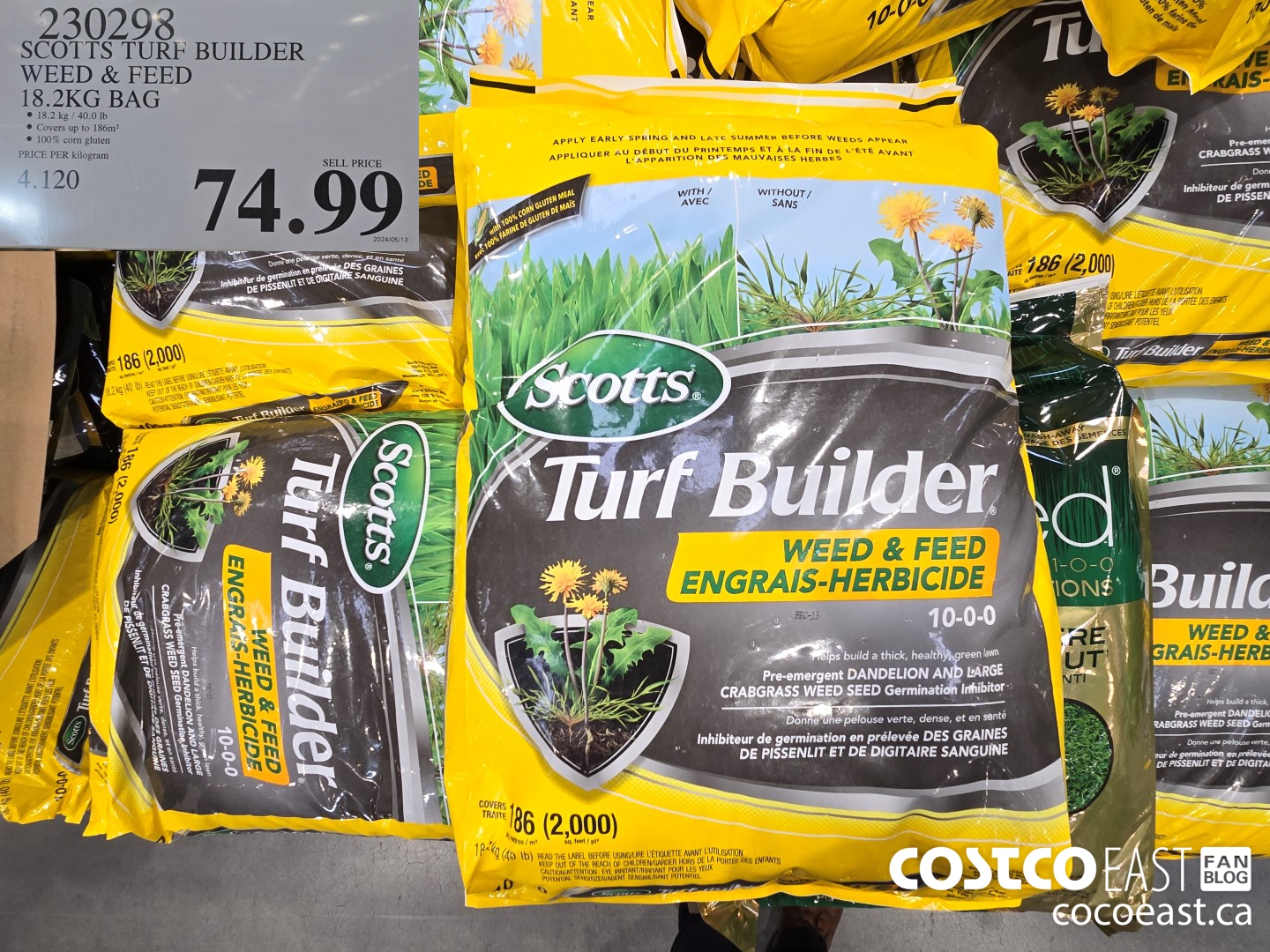 230298 SCOTTS TURF BUILDER WEED & FEED 18.2KG BAG $74.99