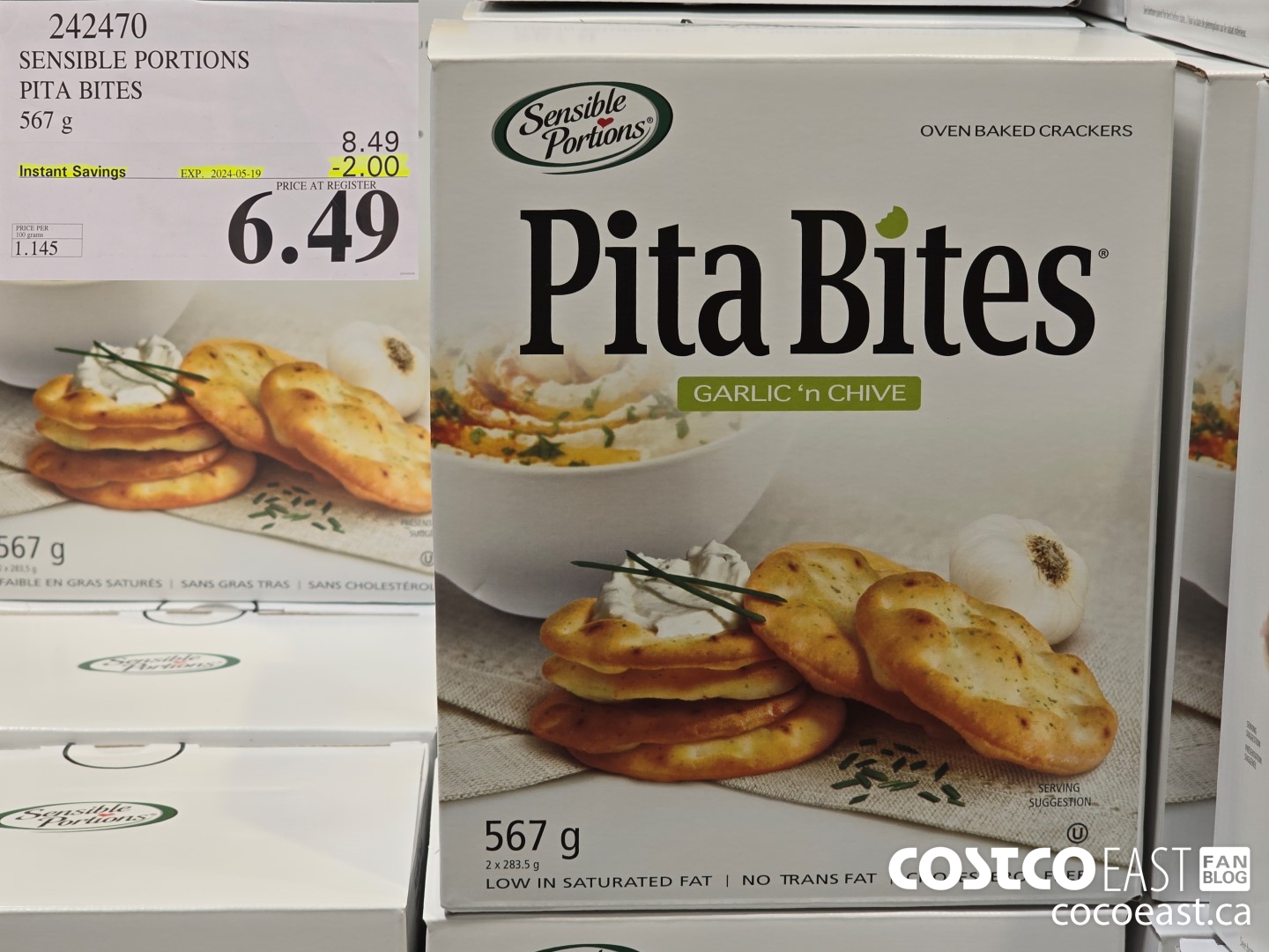 242470 SENSIBLE PORTIONS PITA BITES 567 g ($2.00 INSTANT SAVINGS EXPIRES ON 2024-05-19) $6.49