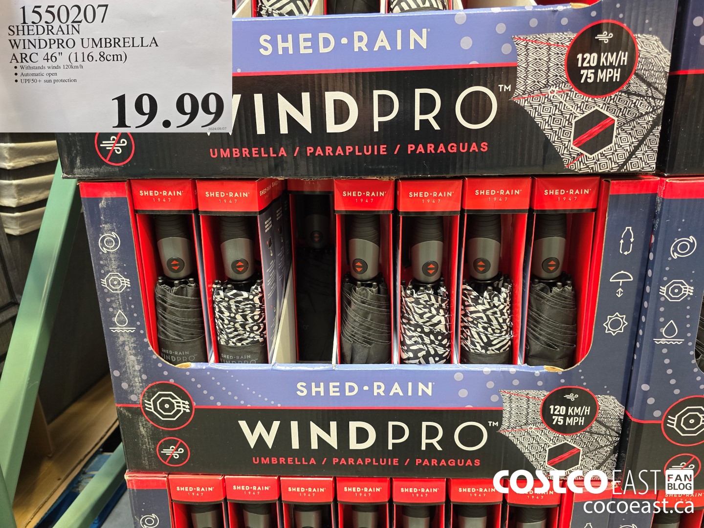 1550207 SHEDRAIN WINDPRO UMBRELLA ARC 46