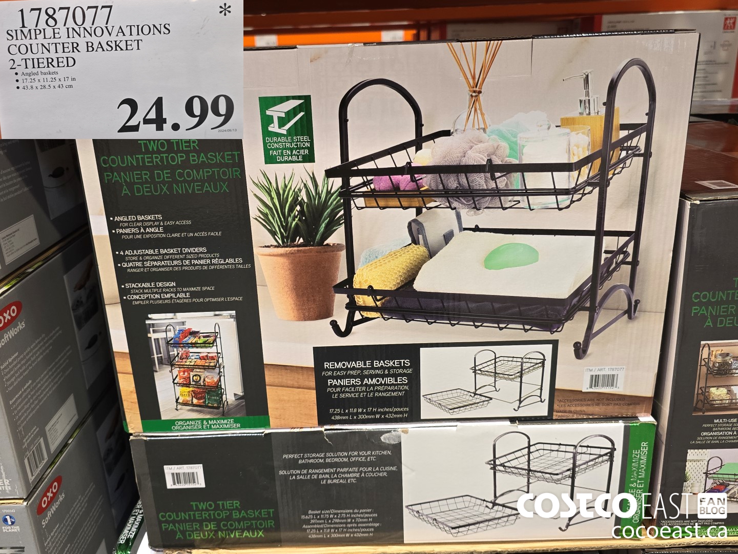 1787077 SIMPLE INNOVATIONS COUNTER BASKET 2-TIERED $24.99