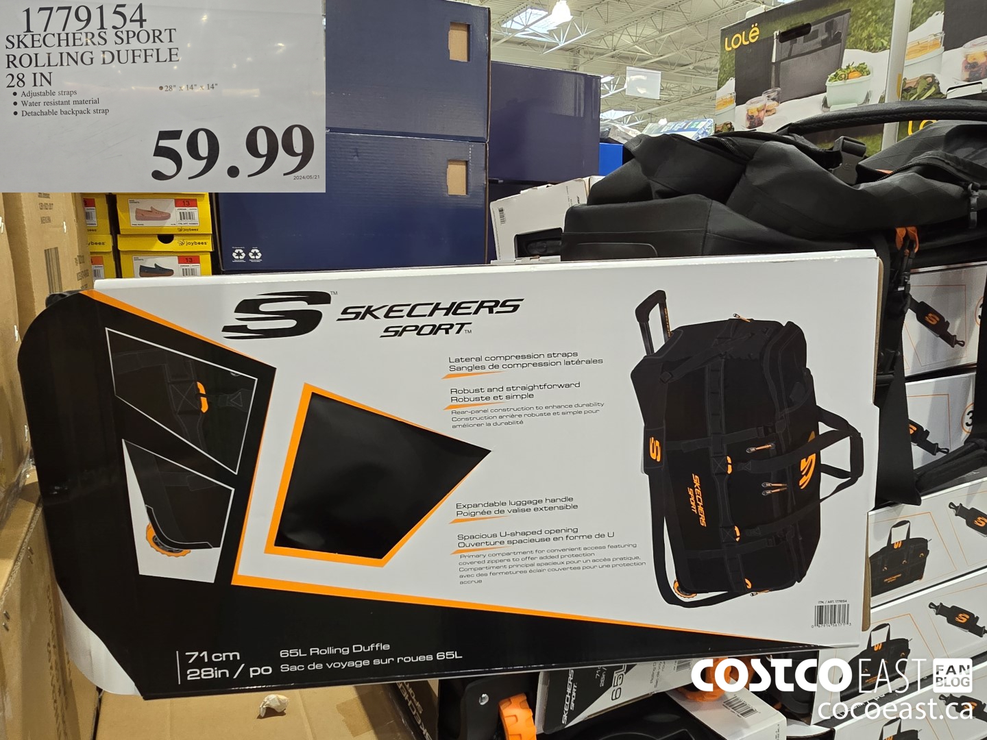 1779154 SKECHERS SPORT ROLLING DUFFLE 28 IN $59.99