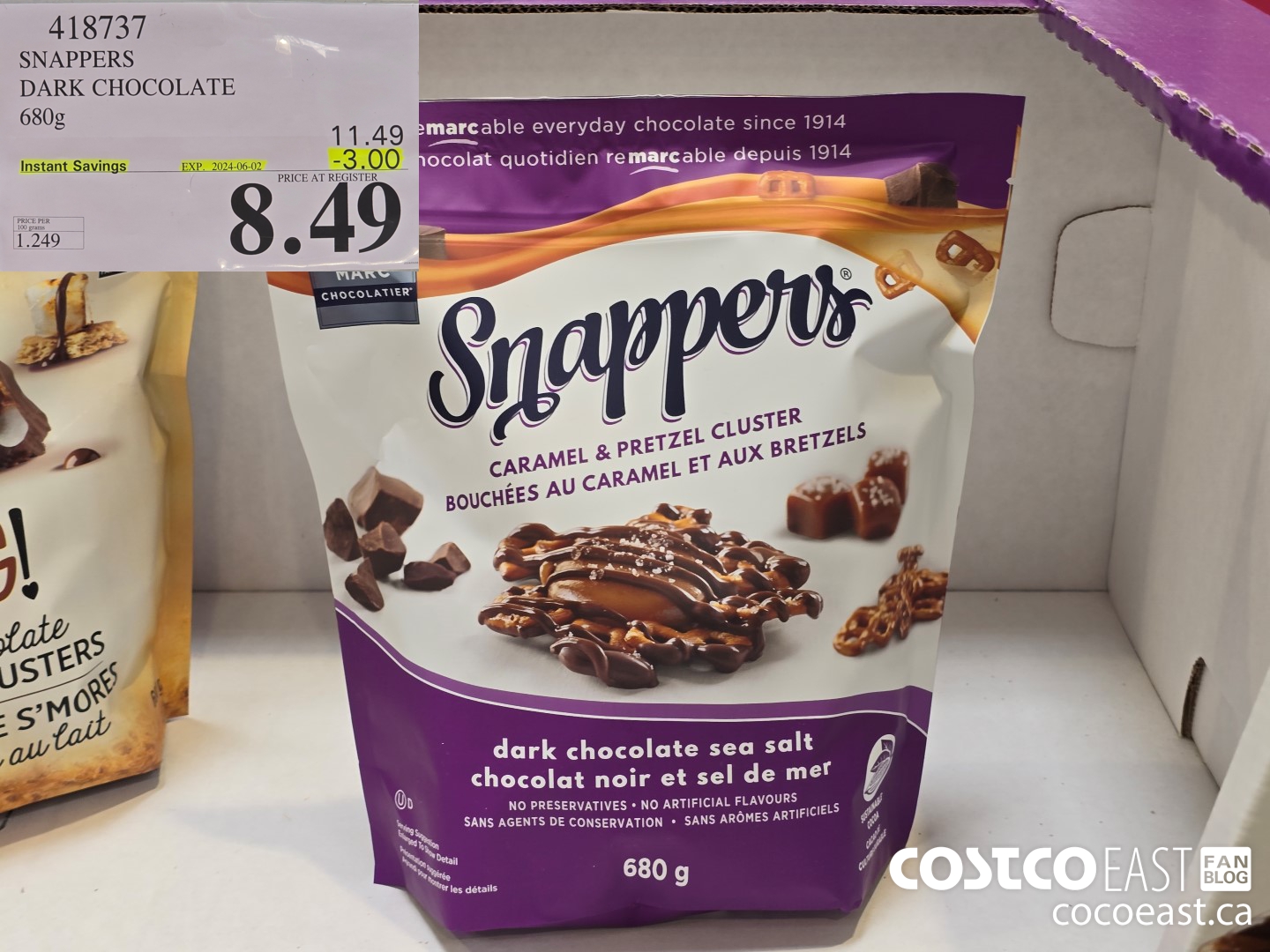 418737 SNAPPERS DARK CHOCOLATE 680g ($3.00 INSTANT SAVINGS EXPIRES ON 2024-06-02) $8.49