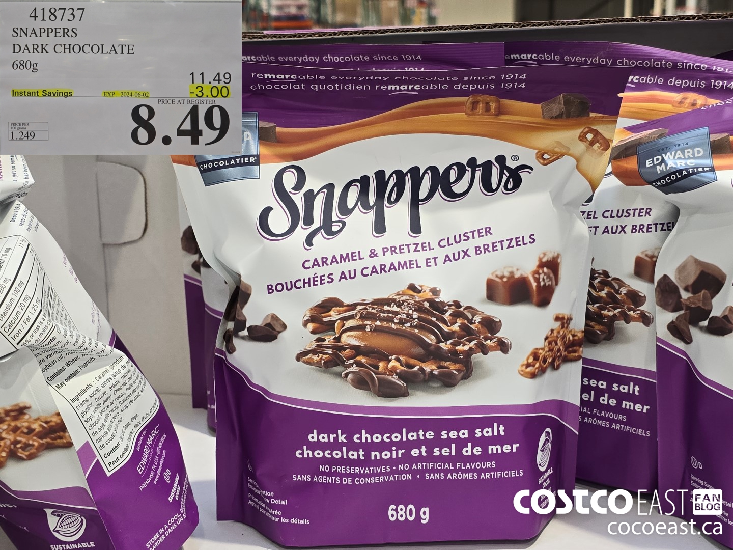 418737 SNAPPERS DARK CHOCOLATE 680g ($3.00 INSTANT SAVINGS EXPIRES ON 2024-06-02) $8.49