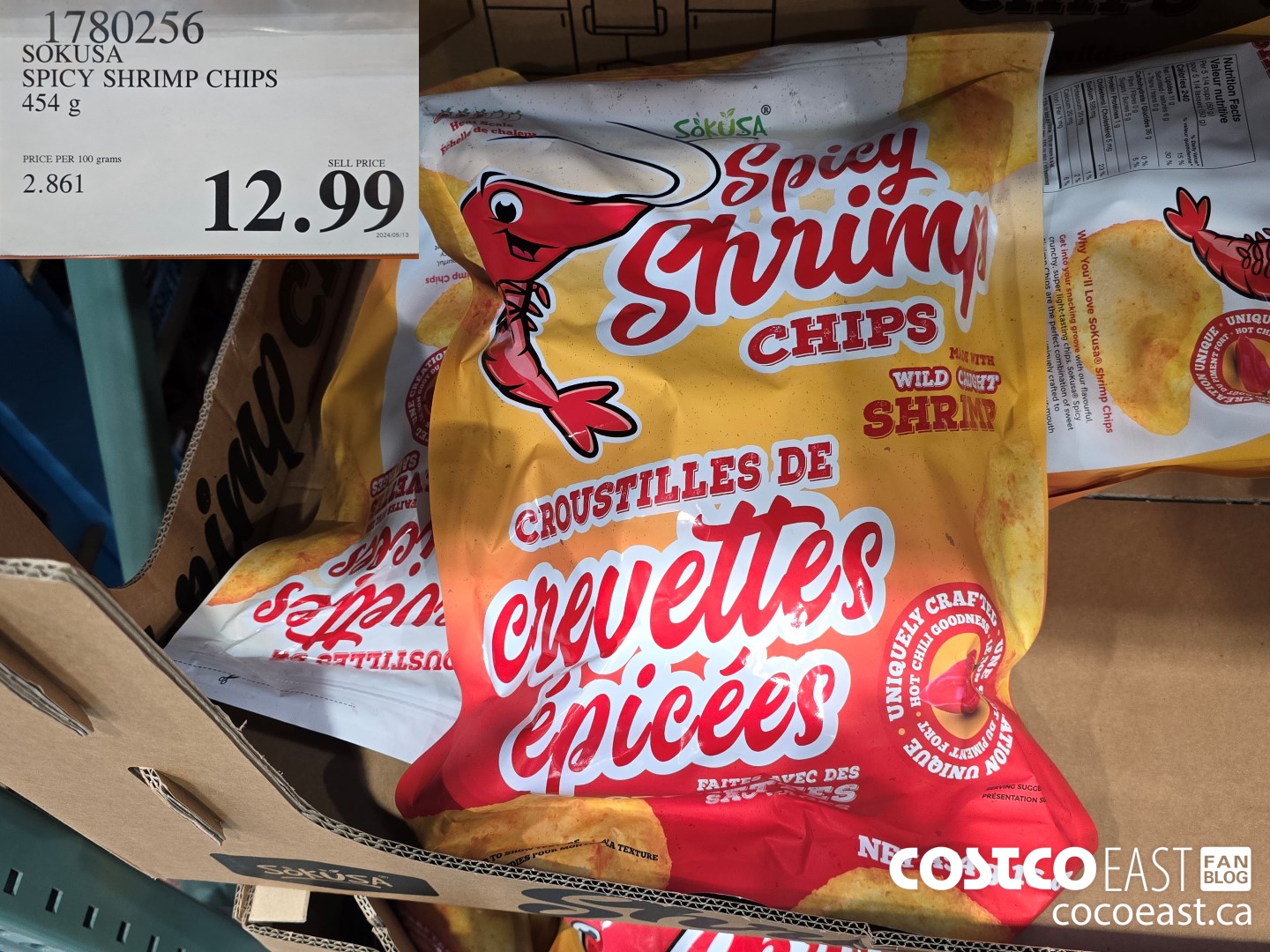 1780256 SOKUSA SPICY SHRIMP CHIPS 454 g $12.99
