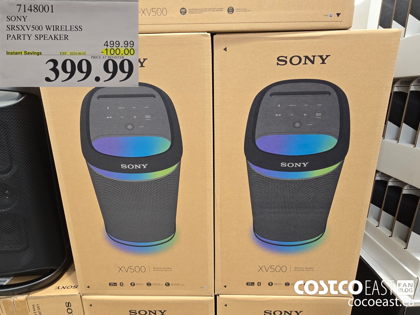 7148001 SONY SRSXV500 WIRELESS PARTY SPEAKER ($100.00 INSTANT SAVINGS EXPIRES ON 2024-06-02) $399.99
