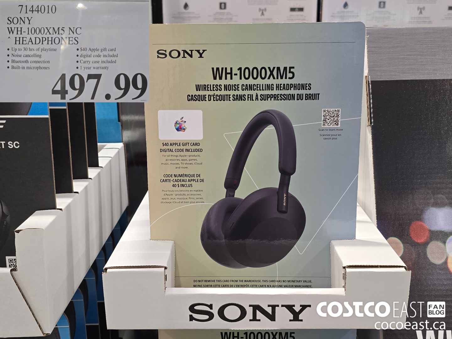 7144010 SONY WH-1000XM5 NC * HEADPHONES $497.99